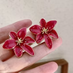 Metal Flower Drops Earrings luxury gift