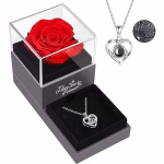 Heart-Shaped Red Rose Necklace luxury gift